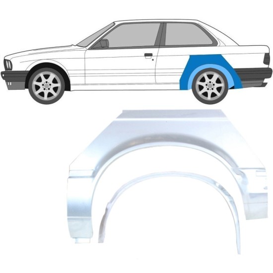 Pannello di riparazione interno ed esterno parafango posteriore per BMW 3 E30 1982-1987 / Sinistra / Set 10849
