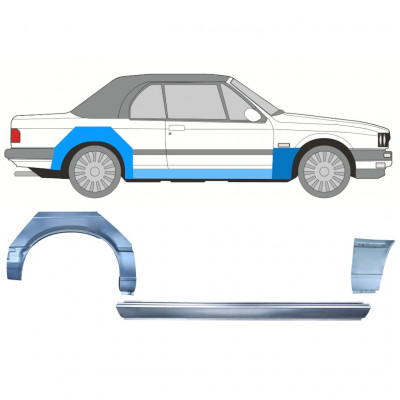 Pannello di riparazione sottoporta + parafango anteriore + posteriore per BMW 3 E30 1985-1987 CABRIO / Destra / Set 12571