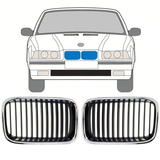Griglia per BMW 3 E36 1990-1995 / Sinistra+Destra / Set 11126