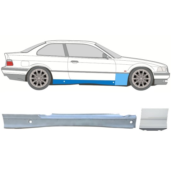 Lamiera di riparazione sottoporta completo e parafango anteriore per BMW 3 E36 1990-2000 / Destra / COUPE / Set 17021