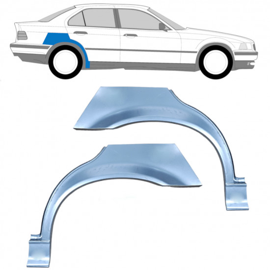 Pannello di riparazione parafango posteriore per BMW 3 E36 1990-2000  / Sinistra+Destra / SEDAN / Set 6393