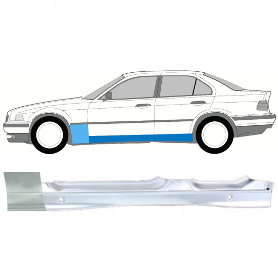 BMW 3 E36 1990-2000 PANNELLO ALARE ANTERIORE + PANNELLO DI RIPARAZIONE DELLA SOGLIA / SET / SINISTRA