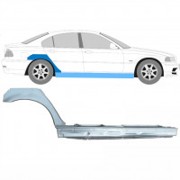 Pannello di riparazione sottoporta e parafango posteriore per BMW E46 3 1998-2005 / Destra / Set 11243