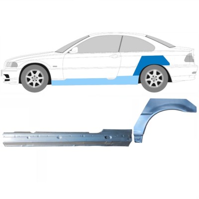 Lamiera di riparazione completo sottoporta e parafango posteriore per BMW 3 E46 1998-2006 / Sinistra / COUPE / Set 17060
