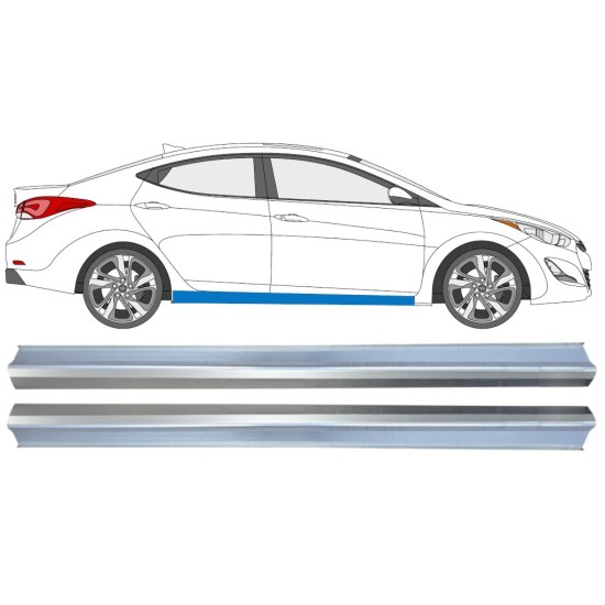Pannello di riparazione sottoporta lamiera per Hyundai Elantra 2010-2015 / Sinistra+Destra / Set 14936