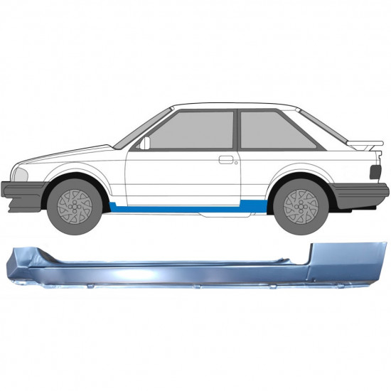 Sottoporta Lamiera Completo per Ford Escort 1980-1986 / Sinistra 6613