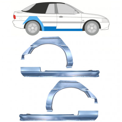 Pannello di riparazione sottoporta e parafango posteriore per Ford Escort 1990-2000  CABRIO / Set 12591