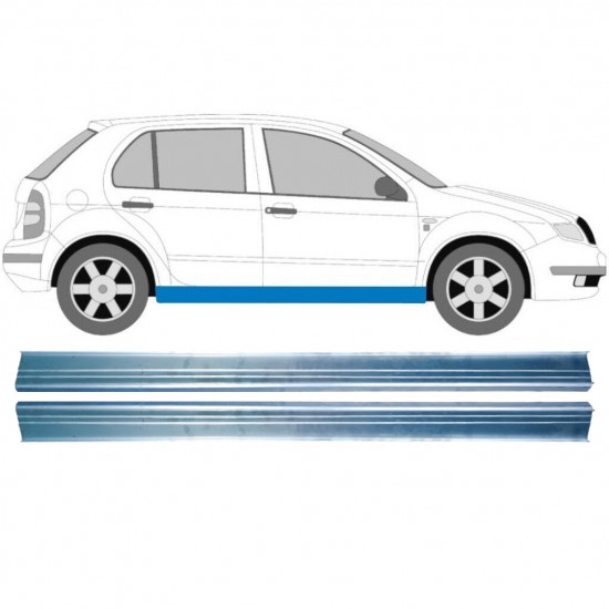 Pannello di riparazione sottoporta lamiera per Skoda Fabia 1999-2007 / Sinistra+Destra 9543