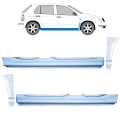 Lamiera di riparazione sottoporta completo e parafango anteriore per Skoda Fabia I 1999-2007 / Set 11169