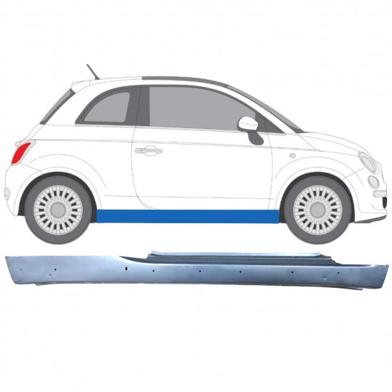 FIAT 500 2007-2018 PANNELLO DI RIPARAZIONE DELLA SOGLIA CON FORO / DESTRA