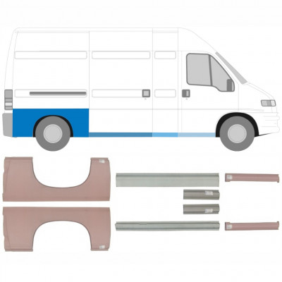 SET DUCATO BOXER RELAY JUMPER 1994-2006 DAVANZALE DEL PANNELLO DI RIPARAZIONE POSTERIORE ALA 8 PEZZI