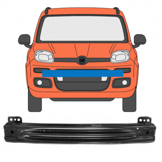 Rinforzo paraurti anteriore per Fiat Panda 2012- 7560