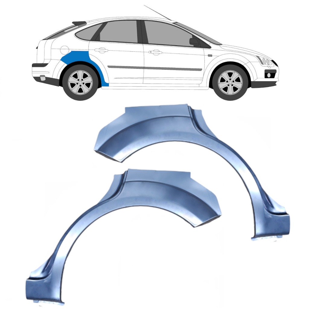 Pannello di riparazione parafango posteriore per Ford Focus 2004-2011 / Sinistra+Destra / Set 9425