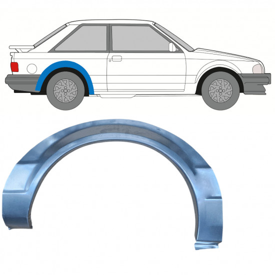 Pannello di riparazione parafango posteriore per Ford Escort 1980-1986 / Destra 7816