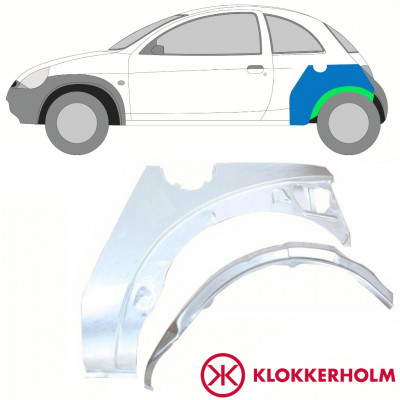 Pannello di riparazione interno ed esterno parafango posteriore per Ford KA 1996-2008 / Sinistra / Set 10776