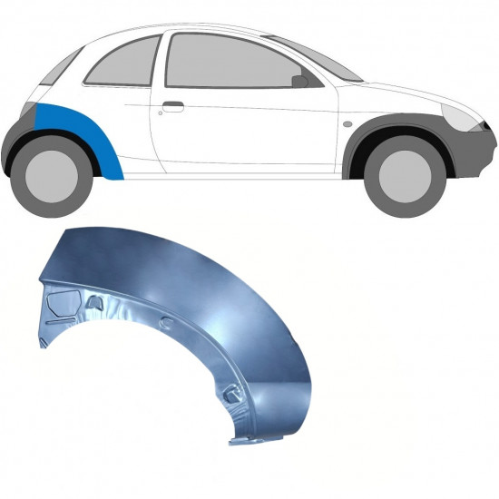 Pannello di riparazione parafango posteriore per Ford KA 1996-2008 / Destra 6604