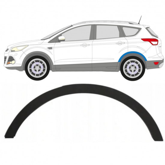 Modanatura laterale parafango posteriore per Ford Kuga 2013-2016 / Sinistra 7928