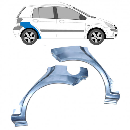 Pannello di riparazione parafango posteriore per Hyundai Getz 2002-2010 / Sinistra+Destra / Set 10531