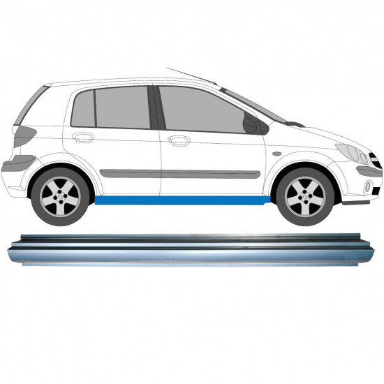 Pannello di riparazione sottoporta lamiera per Hyundai Getz 2002-2010 / Sinistra = Destra (simmetrico) 6664