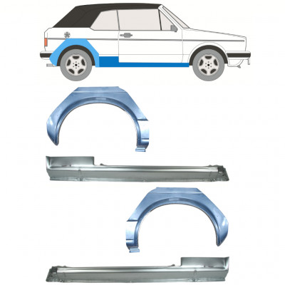VW GOLF 1 CABRIO 1979-1993 PASSARUOTA POSTERIORE + SOGLIA / SET / DESTRA + SINISTRA