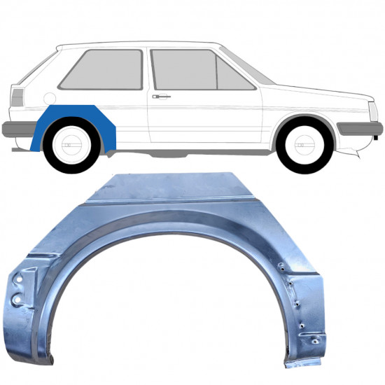 Pannello di riparazione parafango posteriore per VW Golf 2 1982- / Destra 7099