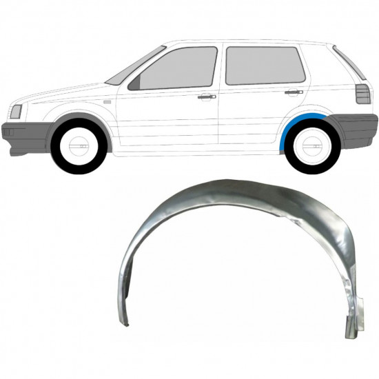 Pannello di riparazione arco ruota posteriore interno per VW Golf 3 1991-1998 / Sinistra 8899