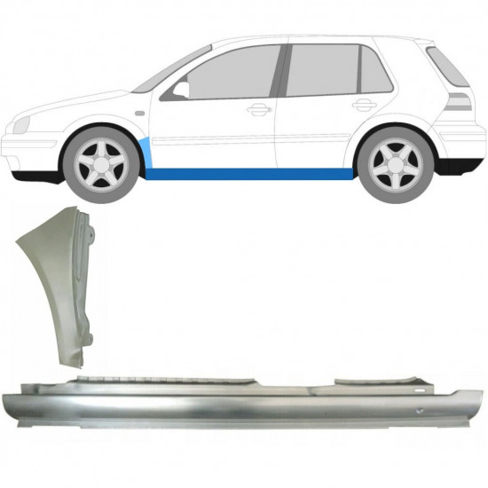 Pannello di riparazione sottoporta e parafango anteriore per VW Golf 4 1997- / Sinistra /  8728