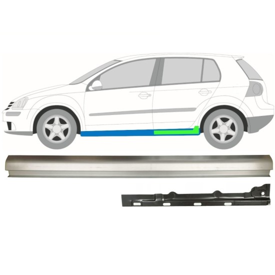 Pannello di riparazione sottoporta interno ed esterno per Volkswagen Golf 5 2003-2009 / Sinistra / Set 11709