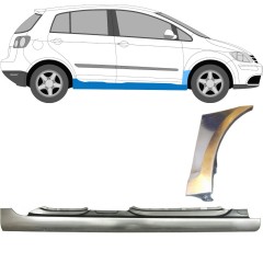 Lamiera di riparazione sottoporta completo e parafango anteriore per Volkswagen Golf Plus 2005-2013 / Destra / Set 10380