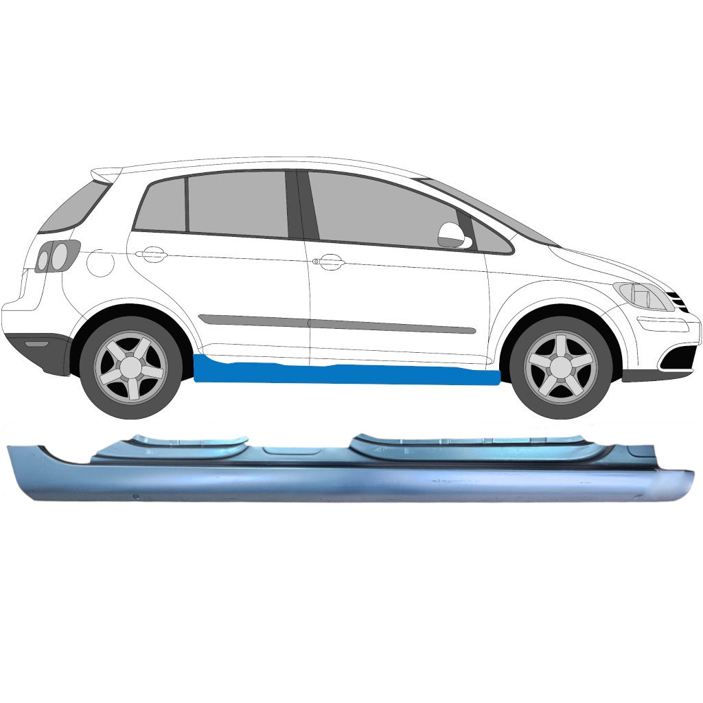 Sottoporta Lamiera Completo Per Vw Golf Plus 2005- / Destra 7081