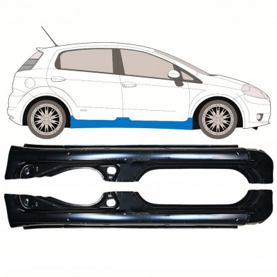 Pannello di riparazione sottoporta lamiera per Fiat Punto / Grande / Evo 2005-2018 / Sinistra+Destra / Set 10540