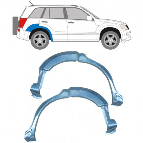 Pannello di riparazione parafango posteriore per Suzuki Grand Vitara 2005-2012 / Sinistra+Destra / Set 9220