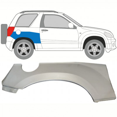 Pannello di riparazione sezione superiore parafango posteriore per Suzuki Grand Vitara 2005-2012 / Destra 8507