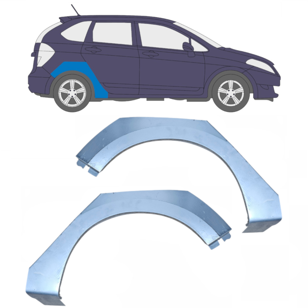 Pannello Di Riparazione Parafango Posteriore Per Honda Frv 2005-2009 / Sinistra+Destra / Set 9226