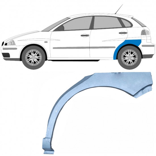 Pannello di riparazione parafango posteriore per Seat Ibiza Cordoba 2002-2008 / Sinistra 5030