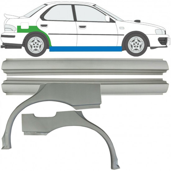 Pannello di riparazione sottoporta e parafango posteriore per Subaru Impreza 1992-2000 / Sinistra+Destra / Set 10667