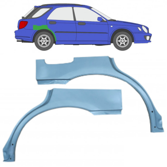 Pannello di riparazione parafango posteriore per Subaru Impreza Gg 2000-2007 / Sinistra+Destra / Set 10463