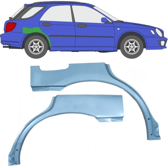 Pannello di riparazione parafango posteriore per Subaru Impreza GD GG 2000-2007 / Sinistra+Destra / Set 10463