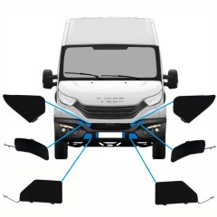 Copertura del gancio di traino paraurti anteriore adatta per Iveco Daily 2019- / Set 10292