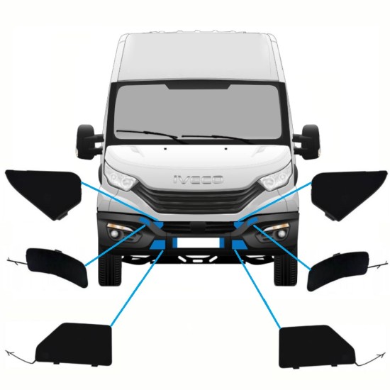 Copertura del gancio di traino paraurti anteriore adatta per Iveco Daily 2014-2016 / Set 10292