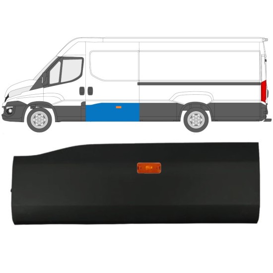 Modanatura laterale porta scorrevole con lampada per Iveco Daily 2014-2019 / Sinistra / Set 11971
