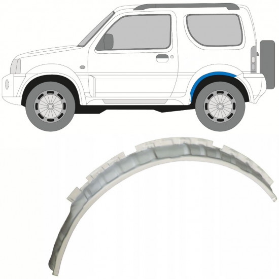 Pannello di riparazione arco ruota posteriore per Suzuki Jimny 1998-2018 / Sinistra 10231