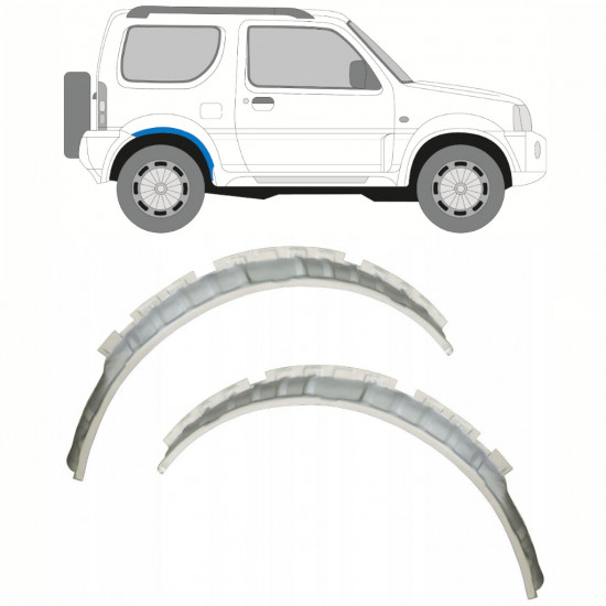 Pannello di riparazione arco ruota posteriore per Suzuki Jimny 1998-2018 / Sinistra+Destra / Set 10232