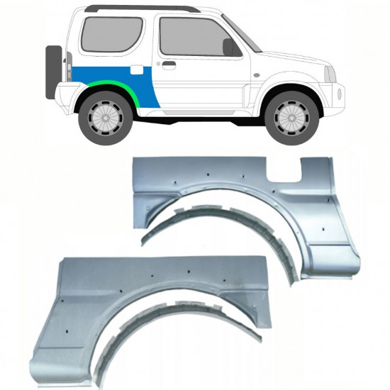 SUZUKI JIMNY 1998-2018 PANNELLO DI RIPARAZIONE DELL\'ALA POSTERIORE / SET DI 4