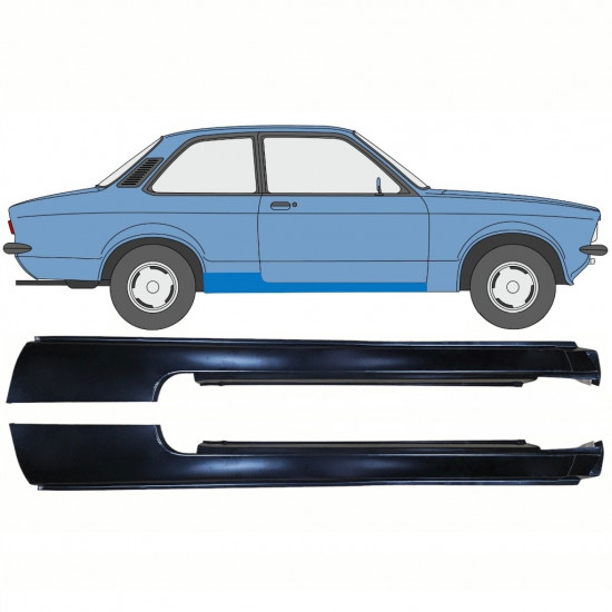 Pannello di riparazione sottoporta lamiera per Opel Kadett C 1973-1979 / Set 11078