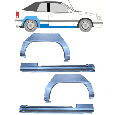 OPEL KADETT E 1987-1993 CABRIO PASSARUOTA POSTERIORE + SOGLIA / SET / DESTRA + SINISTRA