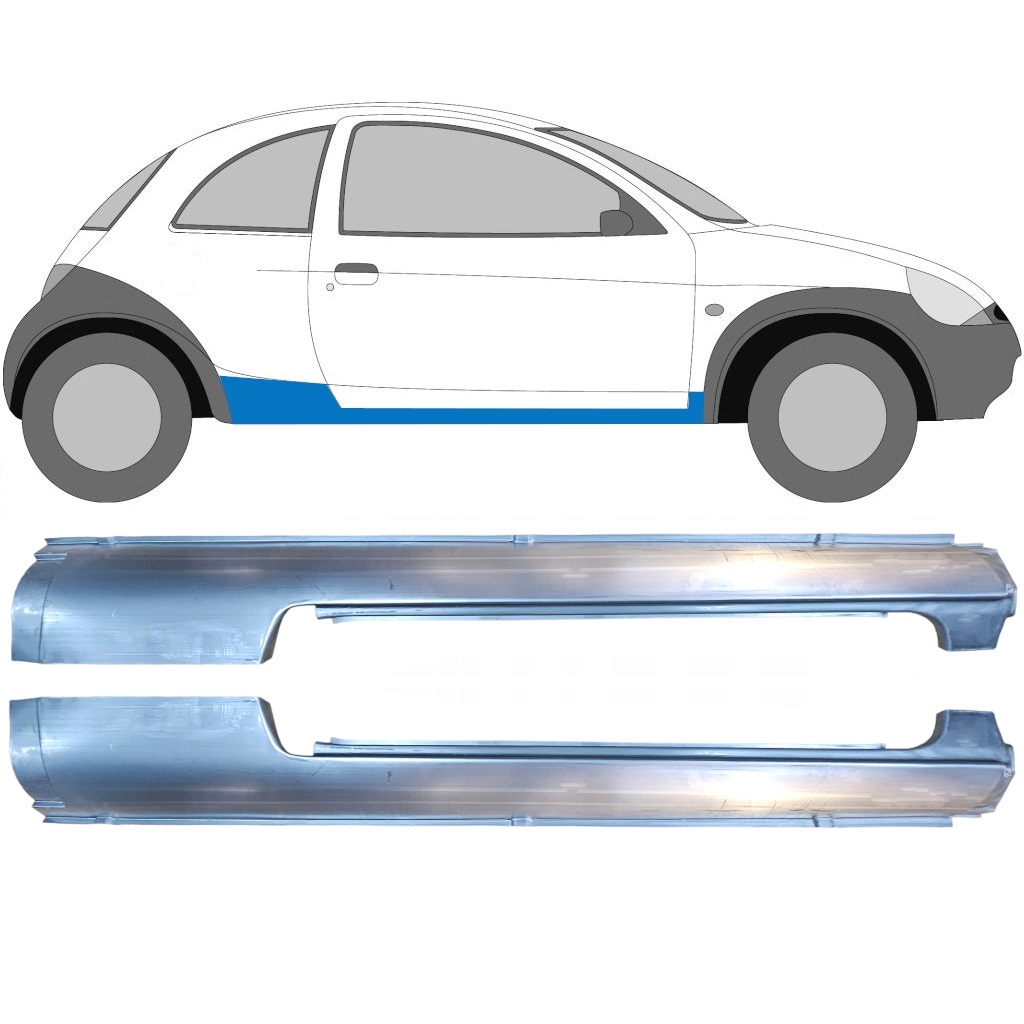 Sottoporta Lamiera Completo Per Ford Ka 1996-2008 / Sinistra+Destra / Set 9280