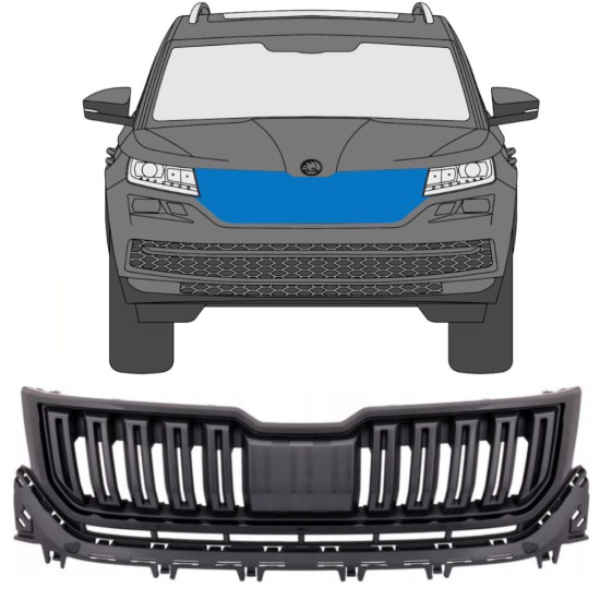 Griglia nera per Skoda Kodiaq 2016-2023 / Set 7547