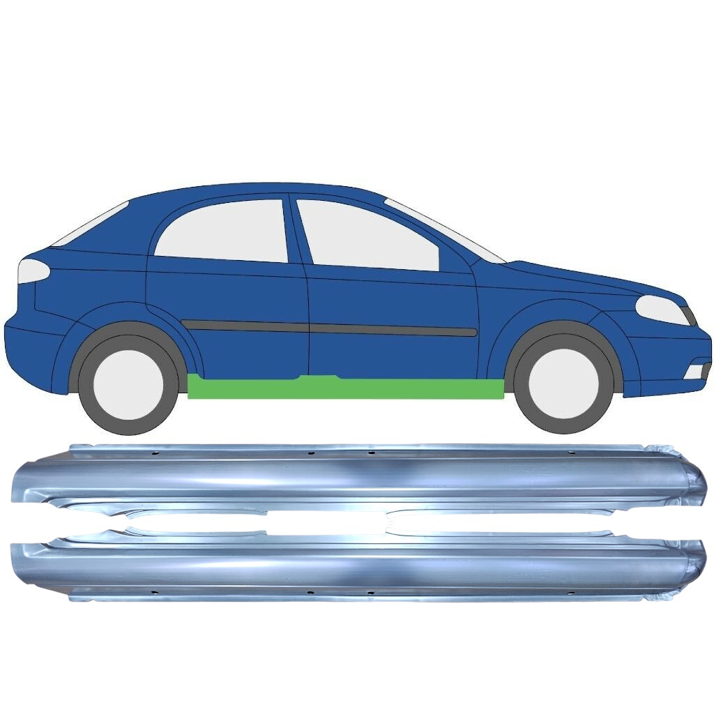 Sottoporta Lamiera Completo Per Chevrolet Lacetti 2003-2009 / Sinistra+Destra / Set 9458