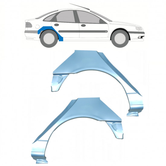 Pannello di riparazione parafango posteriore per Renault Laguna 1994-2001 / Sinistra+Destra / Set 10591